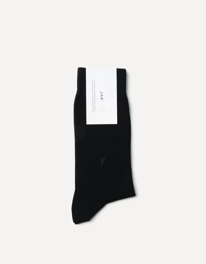 Cotton Black Calf High Socks