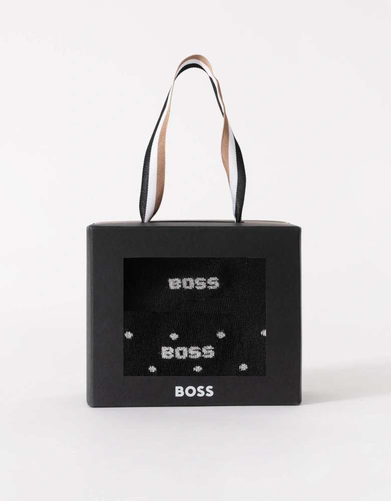 BOSS Orange Mens 2-Pack Mercerised Cotton Sock Gift Set - Black 002