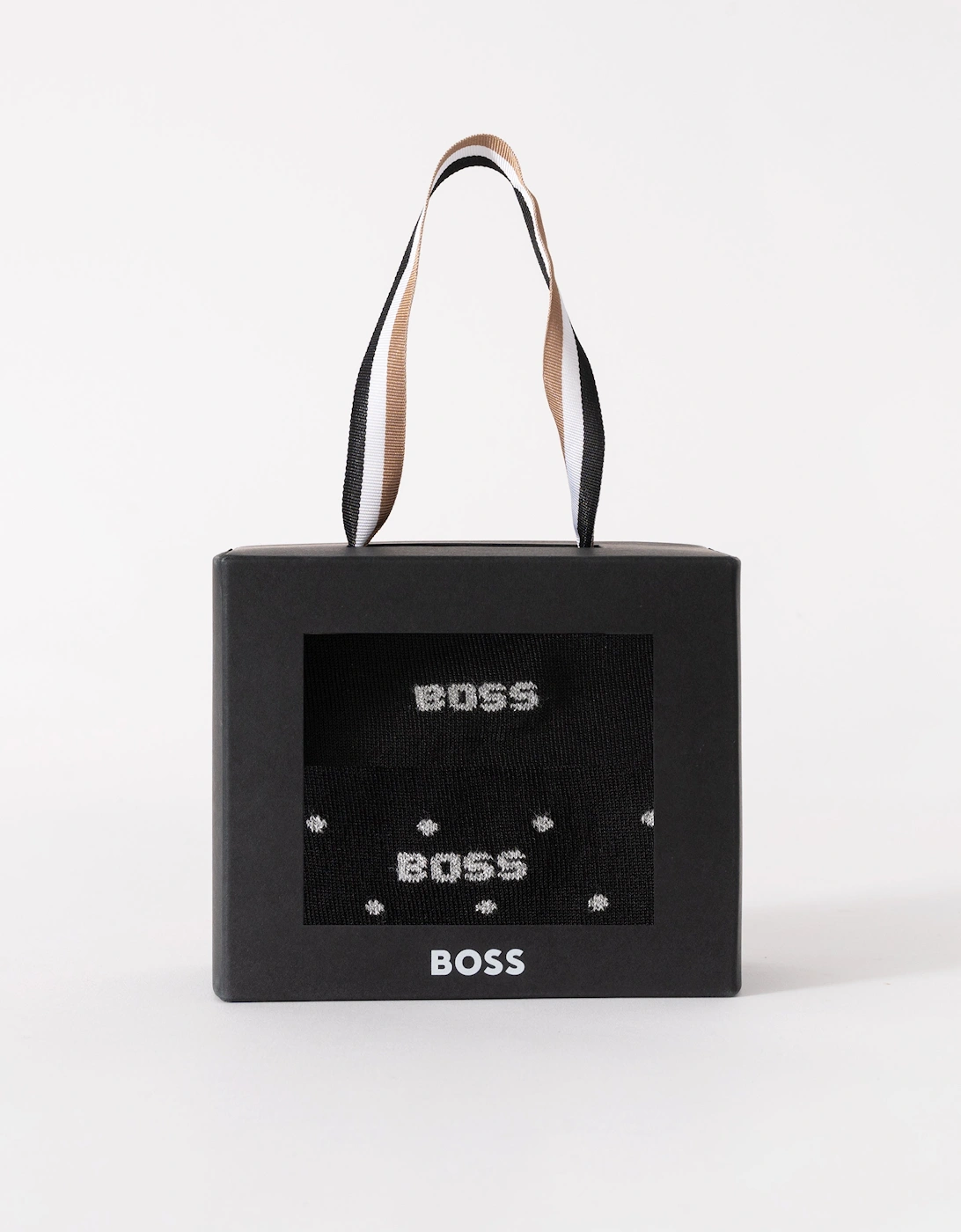 BOSS Orange Mens 2-Pack Mercerised Cotton Sock Gift Set - Black 002, 4 of 3