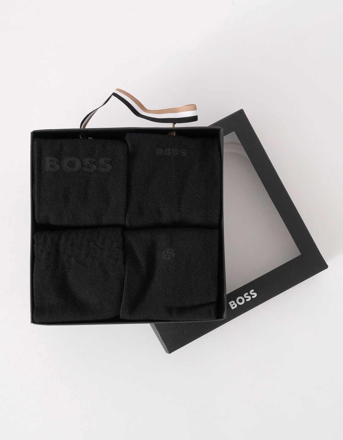BOSS Orange Mens 4 Pack RS Iconic Sock Gift Set - Black 001