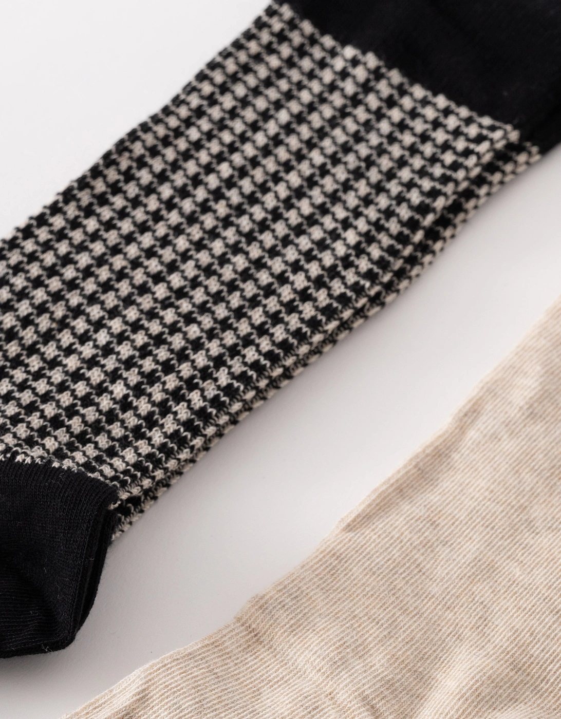 2 Pack Mens Houndstooth Pattern Socks Gift Box - 5 Black