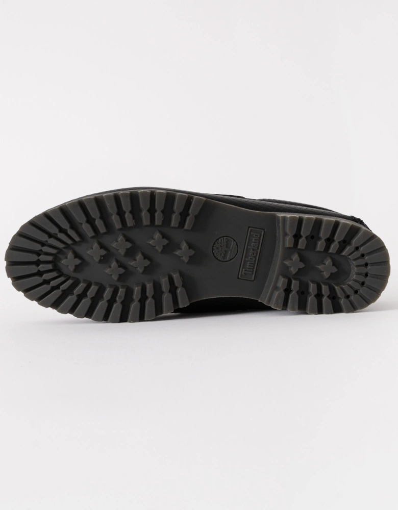 Mens Authentic Full Grain Leather Boat Shoe - Black/Dark Brown