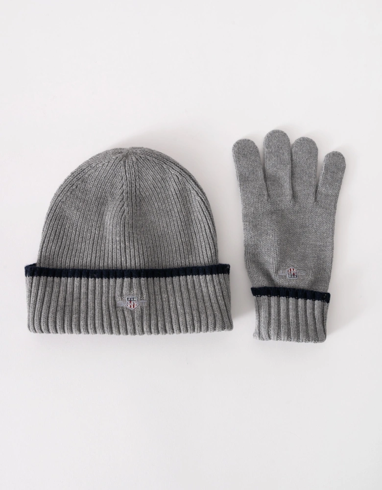 Essential Beanie & Gloves Set - 93 Grey Melange