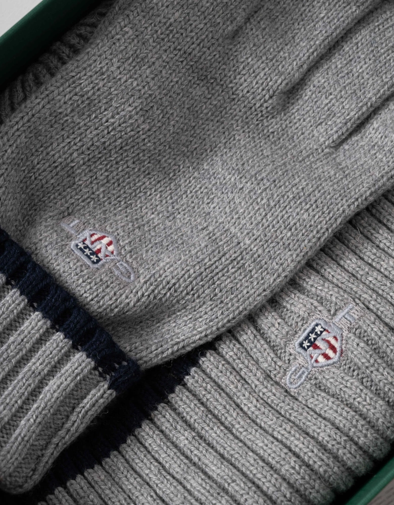 Essential Beanie & Gloves Set - 93 Grey Melange