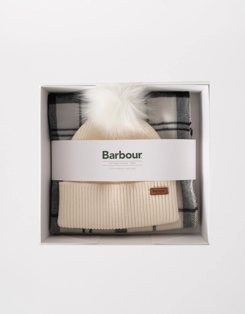 Dover Beanie & Hailes Scarf Gift Set - Monochrome Tartan