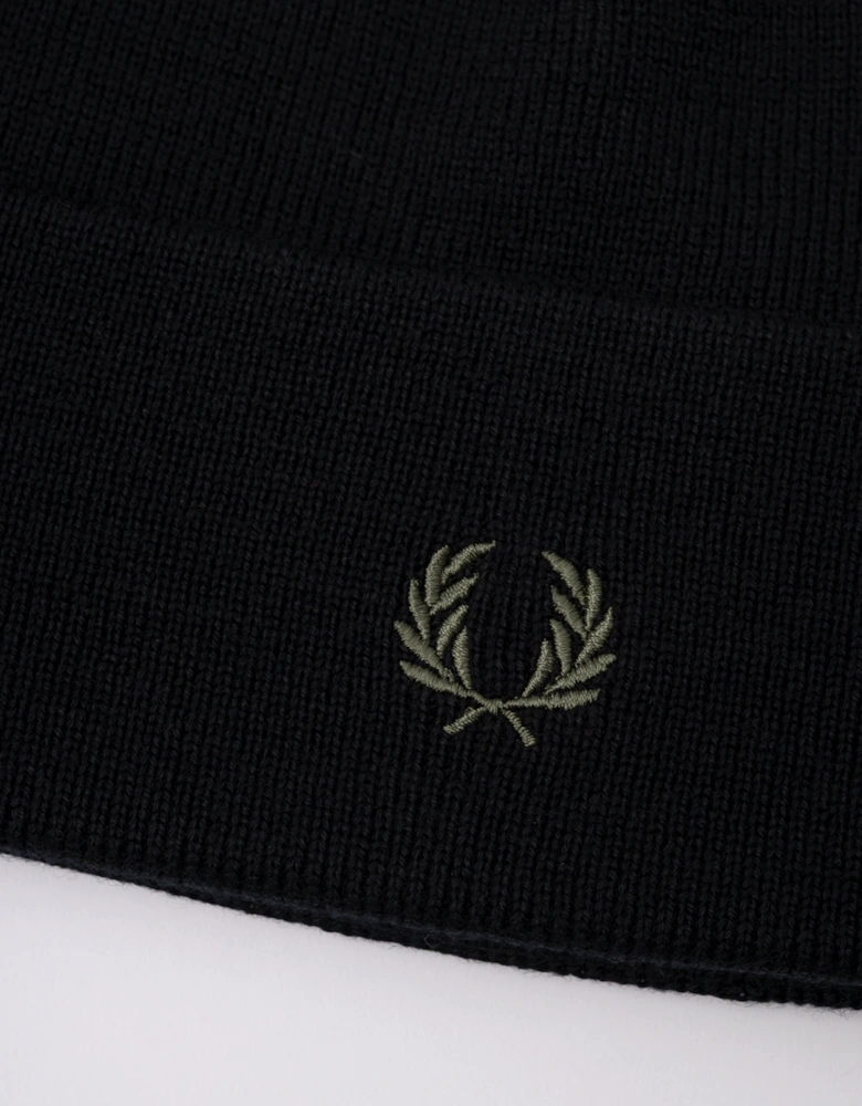 Mens Classic Beanie - Black/Laurel Wreath Green W90