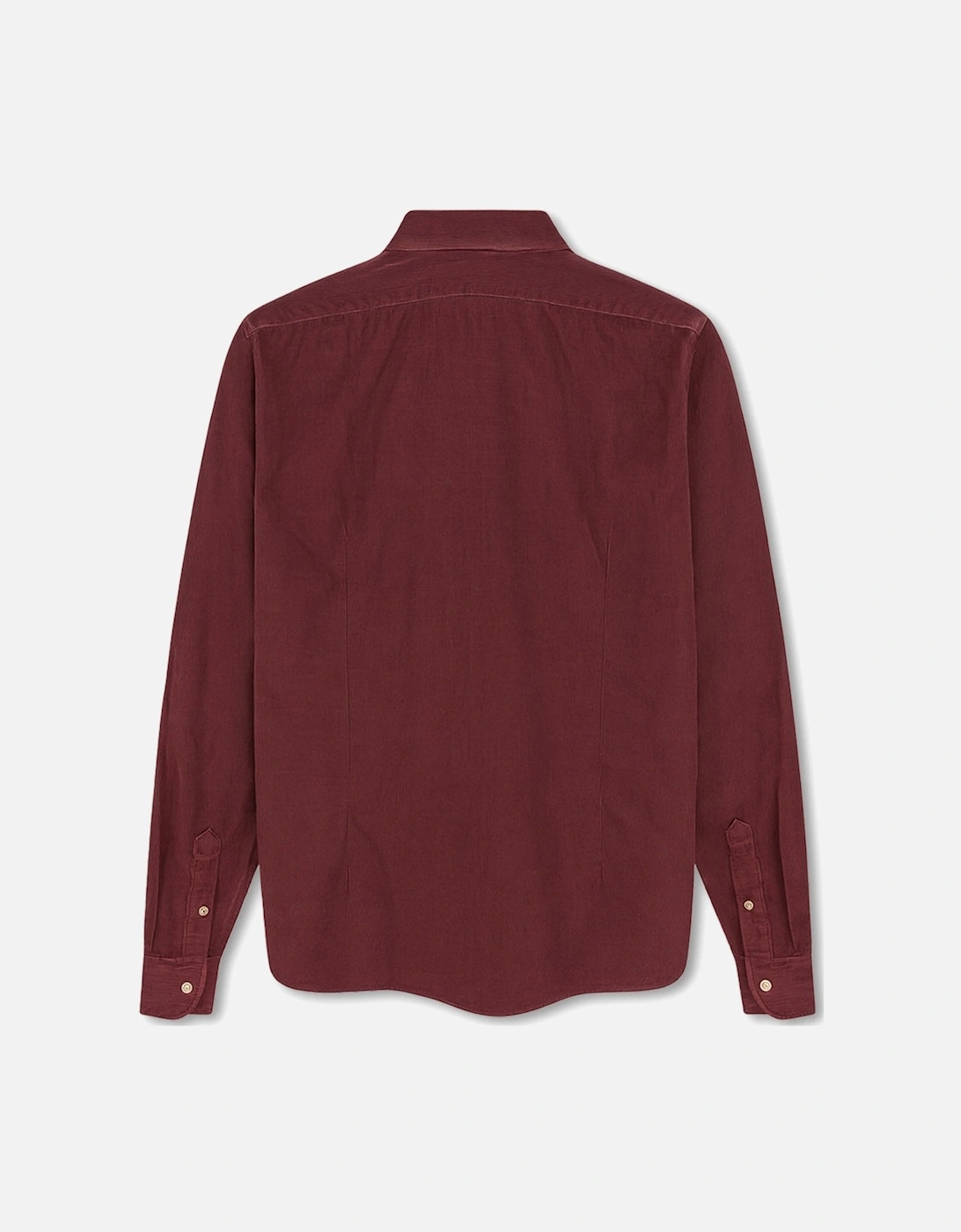 Men's Burgundy Corduroy Brushed Cotton Shirt