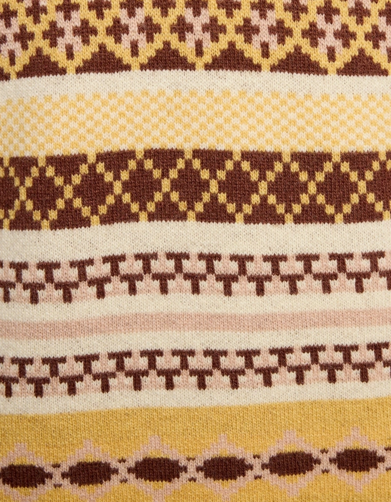 Fair Isle Lambswool Blend Polo Jumper