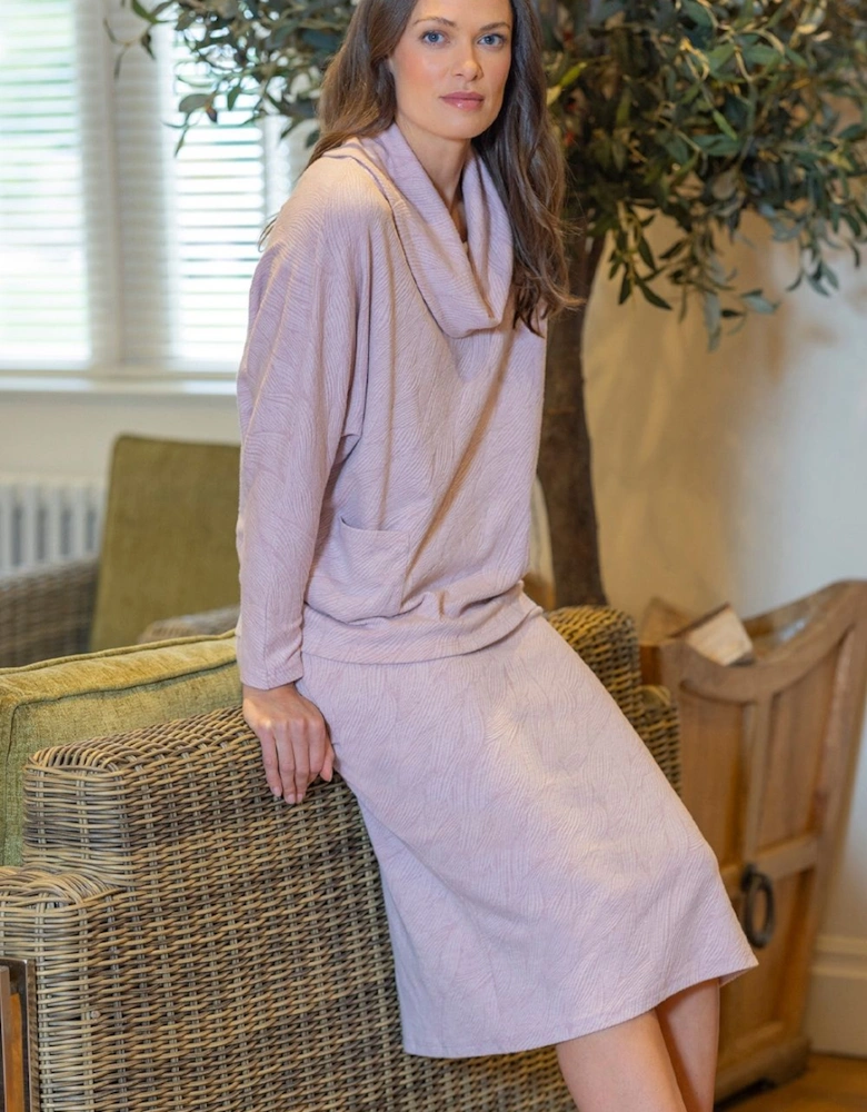 Textured Pull On Midi Skirt