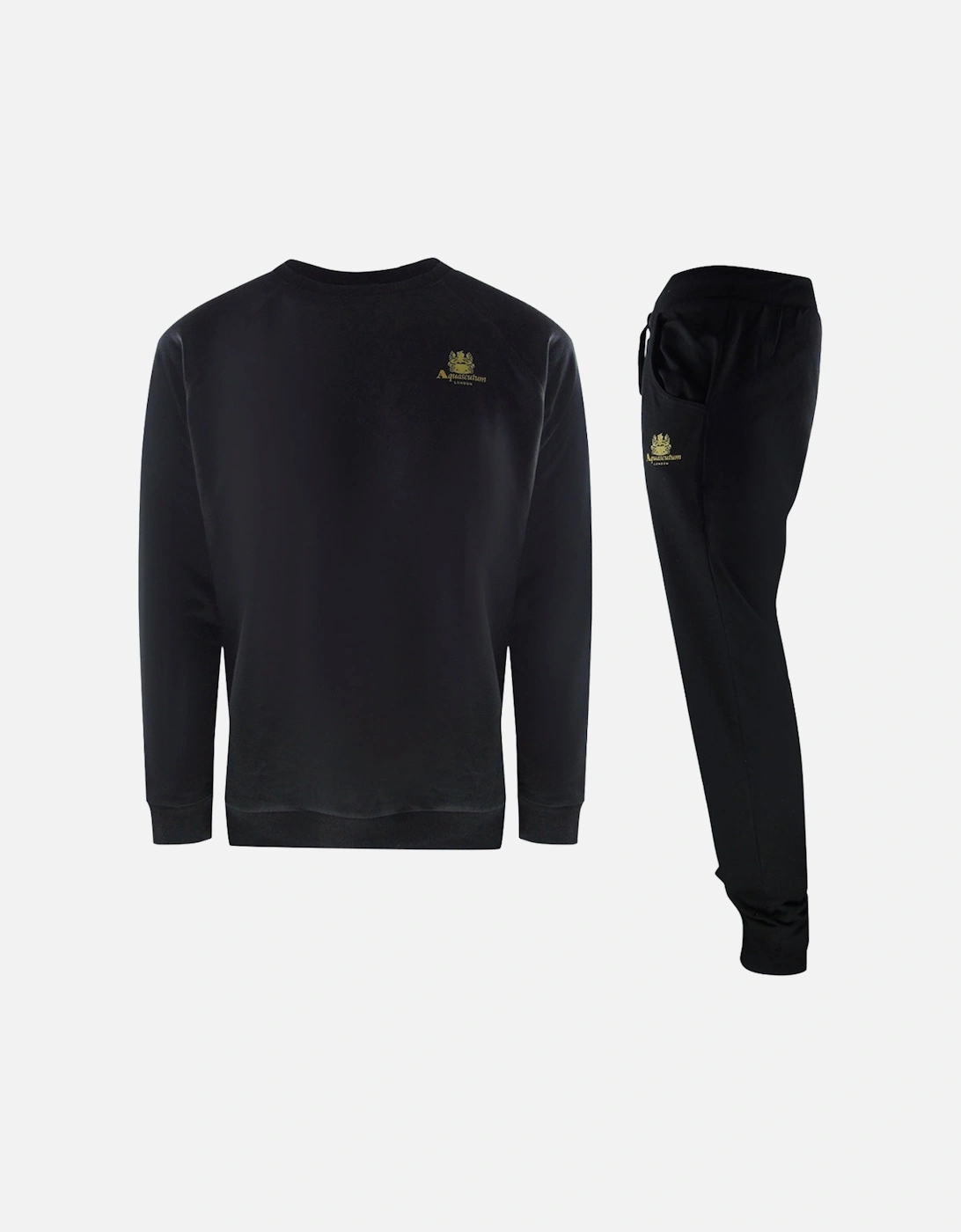Small Iconic Crest Black Crewneck Tracksuit Set, 7 of 6