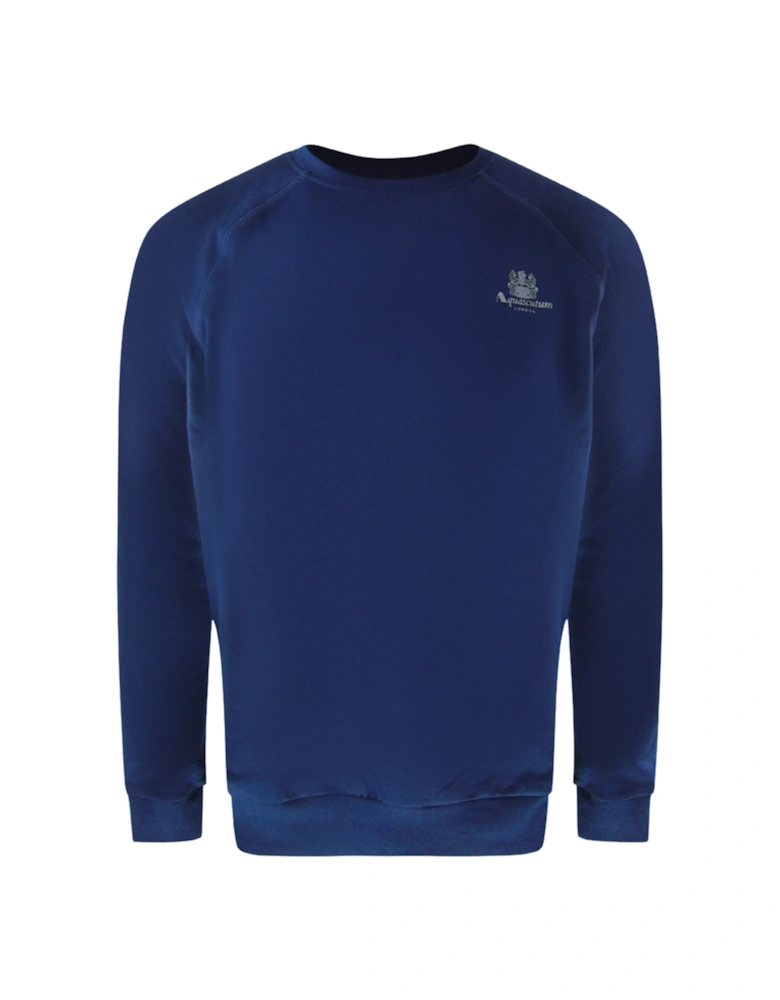 Small Iconic Crest Navy Blue Crew Neck Tracksuit Set