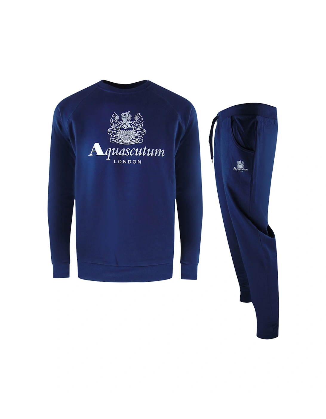 London Logo Crewneck Navy Blue Tracksuit Pants Set, 7 of 6