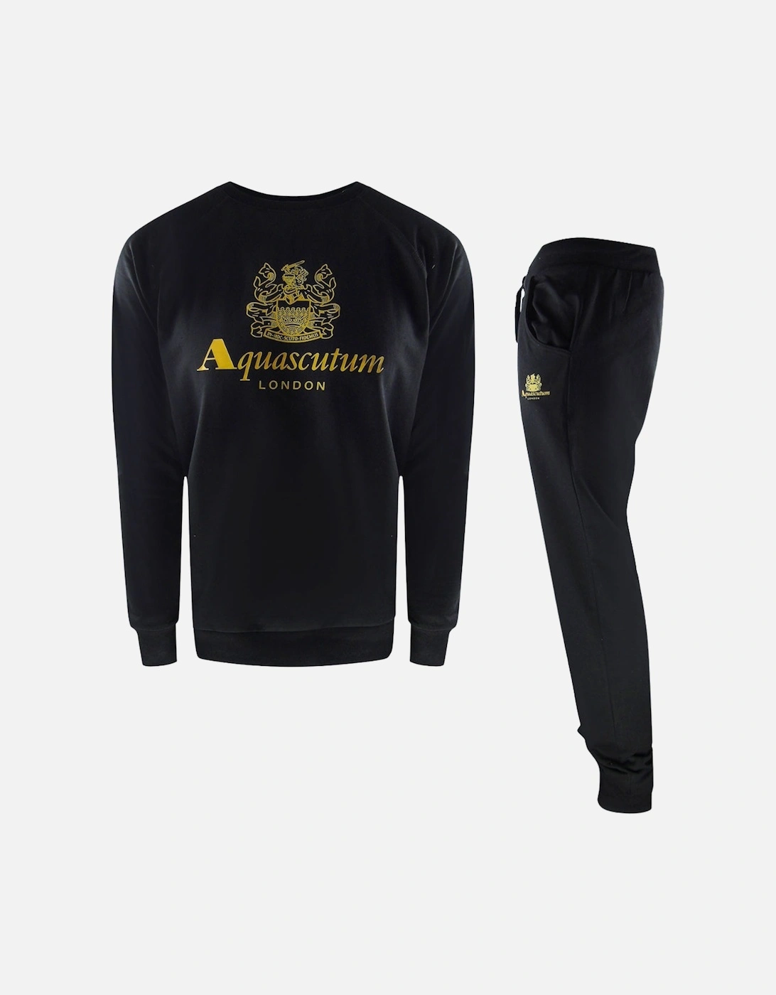 London Logo Crewneck Black Track Pants Set, 7 of 6
