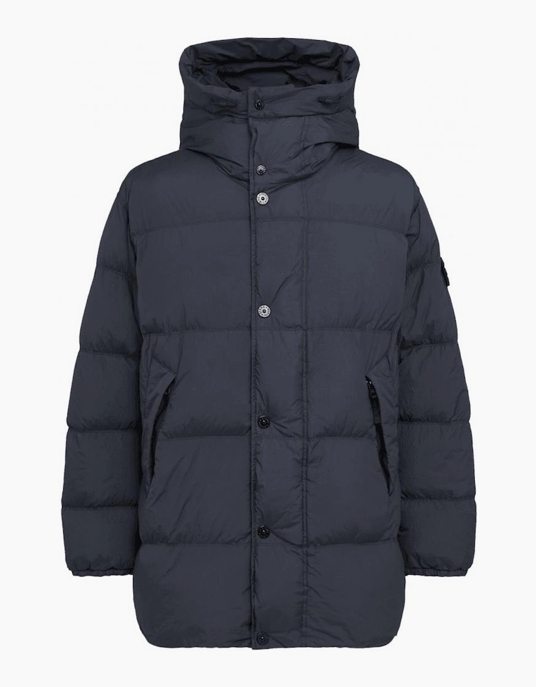 Stone Island Men's Crinkle Reps Mid Length Navy Puffer Jacket - Size: 38/Regular