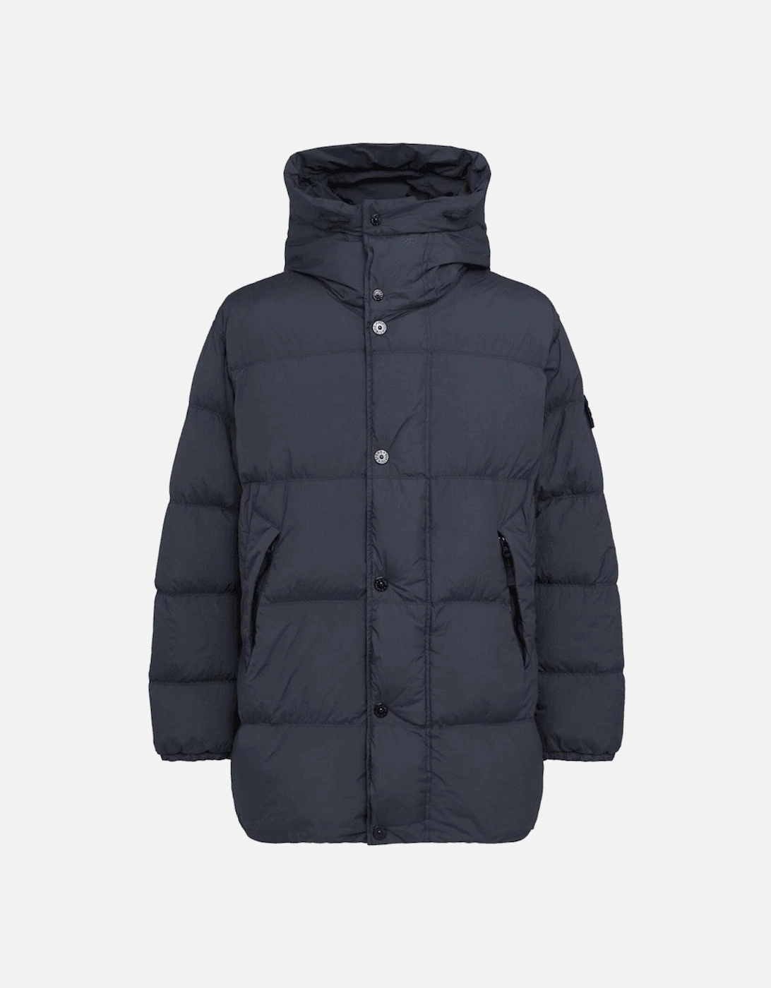 Crinkle Reps Mid Length Navy Puffer Jacket, 8 of 7