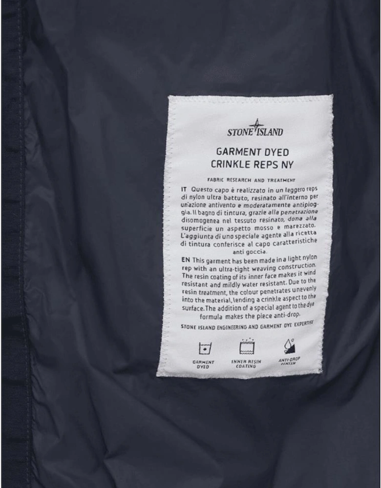 Crinkle Reps Mid Length Navy Puffer Jacket
