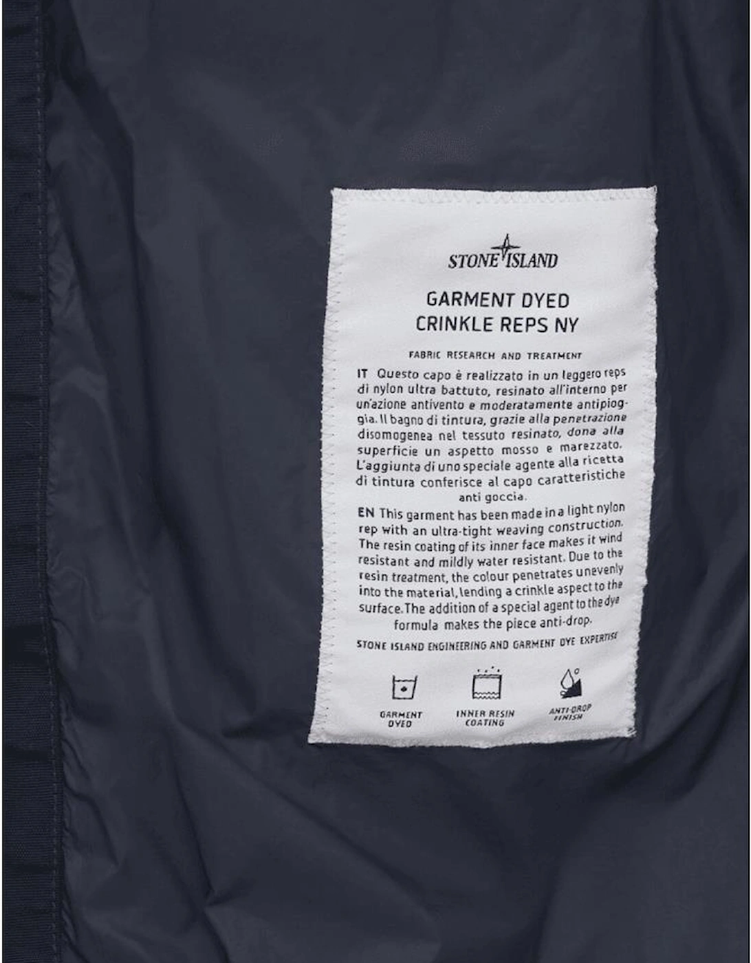 Crinkle Reps Mid Length Navy Puffer Jacket