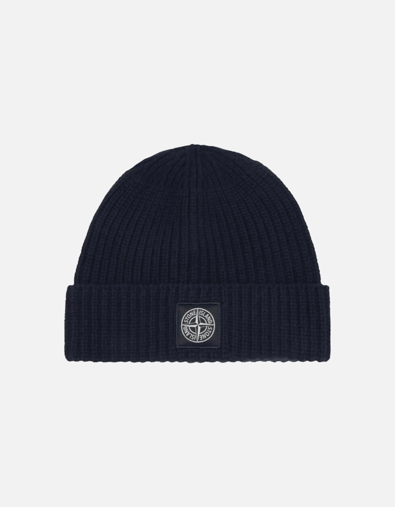 Patch Logo Navy Beanie Hat