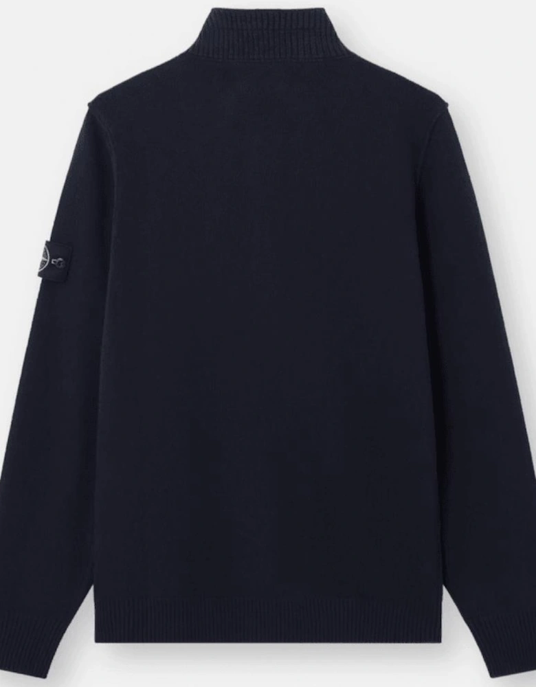 Half Zip Lambswool Navy Knitwear Jumper
