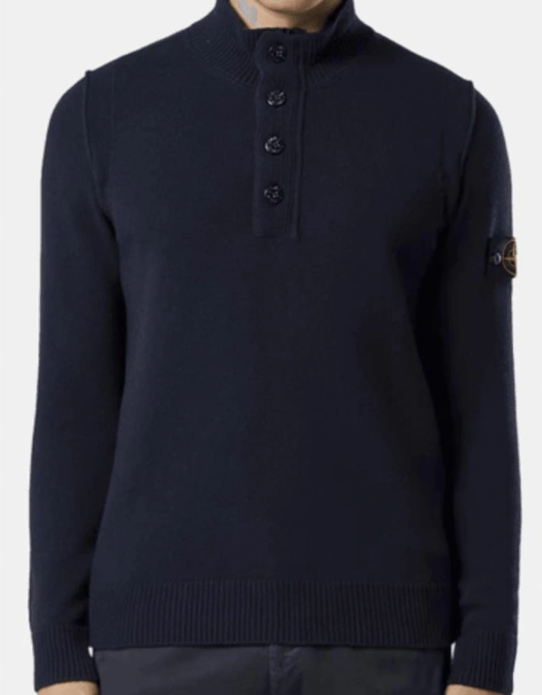 Half Zip Lambswool Navy Knitwear Jumper