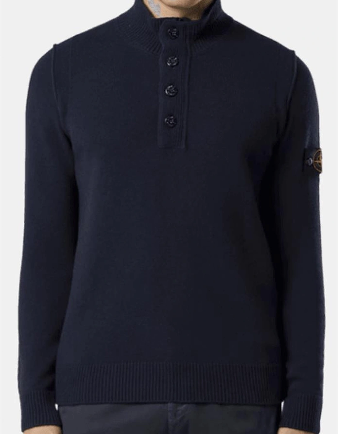 Half Zip Lambswool Navy Knitwear Jumper