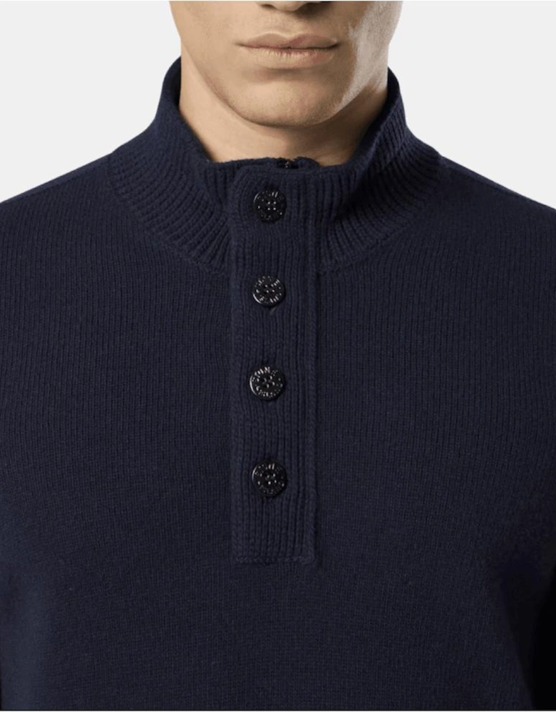 Half Zip Lambswool Navy Knitwear Jumper