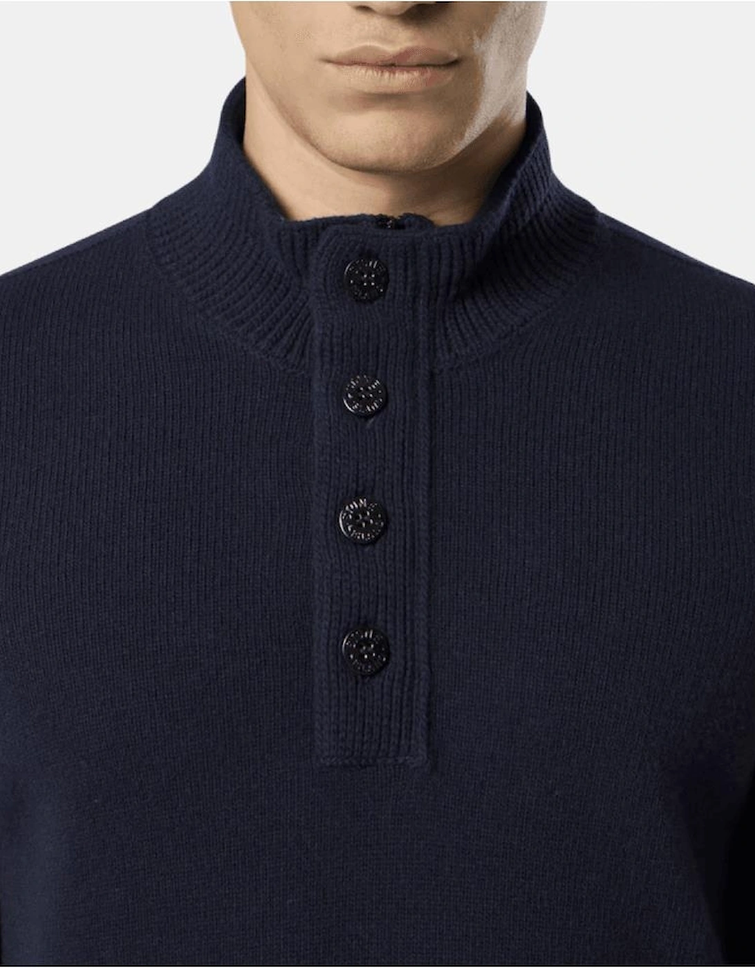 Half Zip Lambswool Navy Knitwear Jumper