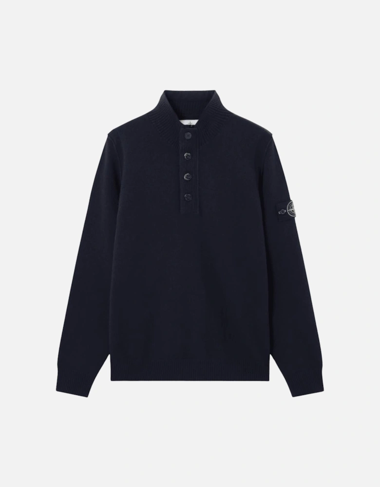 Half Zip Lambswool Navy Knitwear Jumper