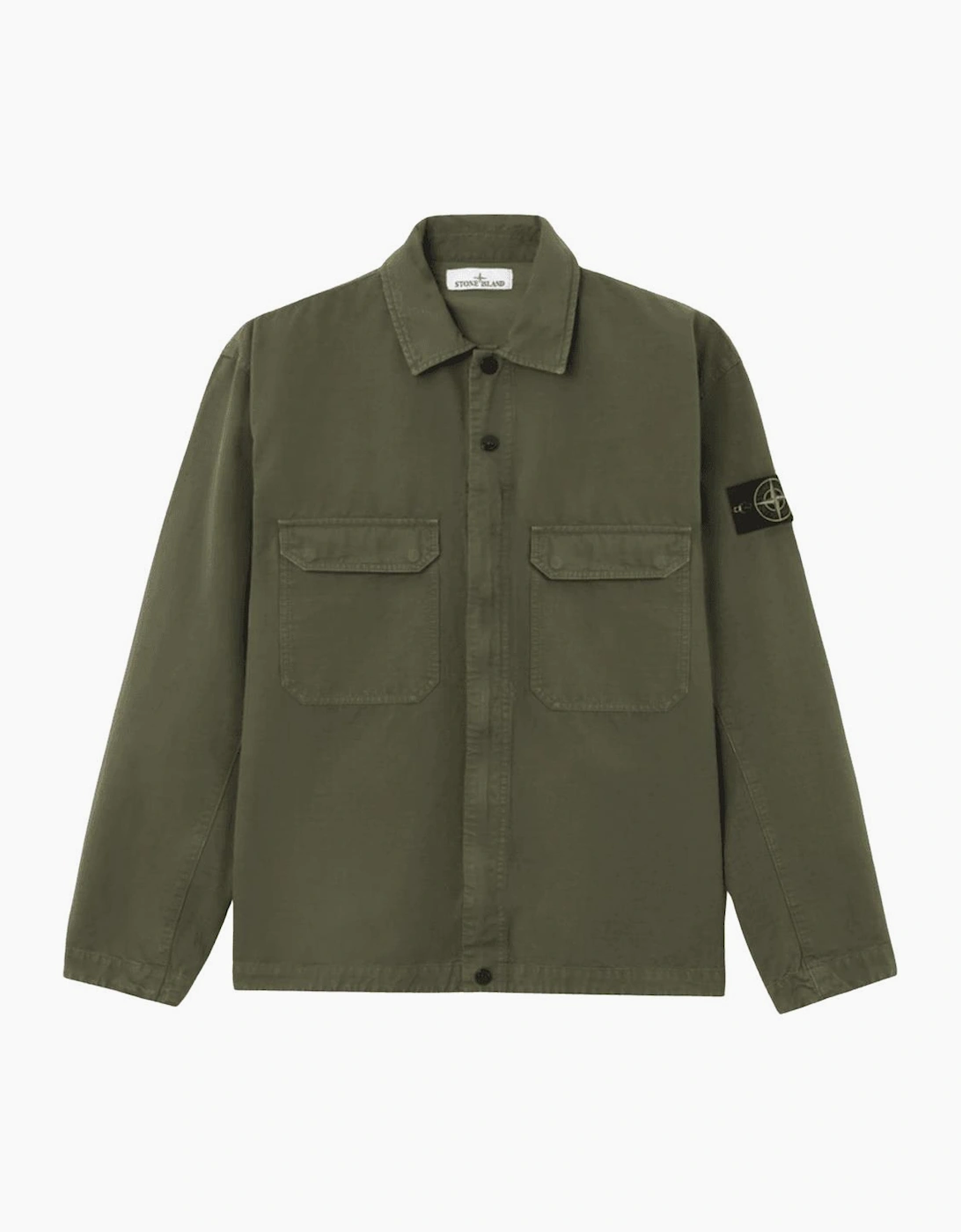 Stone Island Men's Ripstop Cotton Military Green Overshirt - Size: 40/Regular