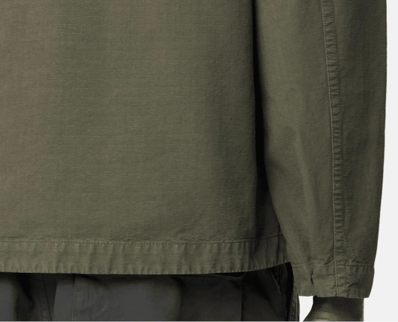 Ripstop Cotton Military Green Overshirt