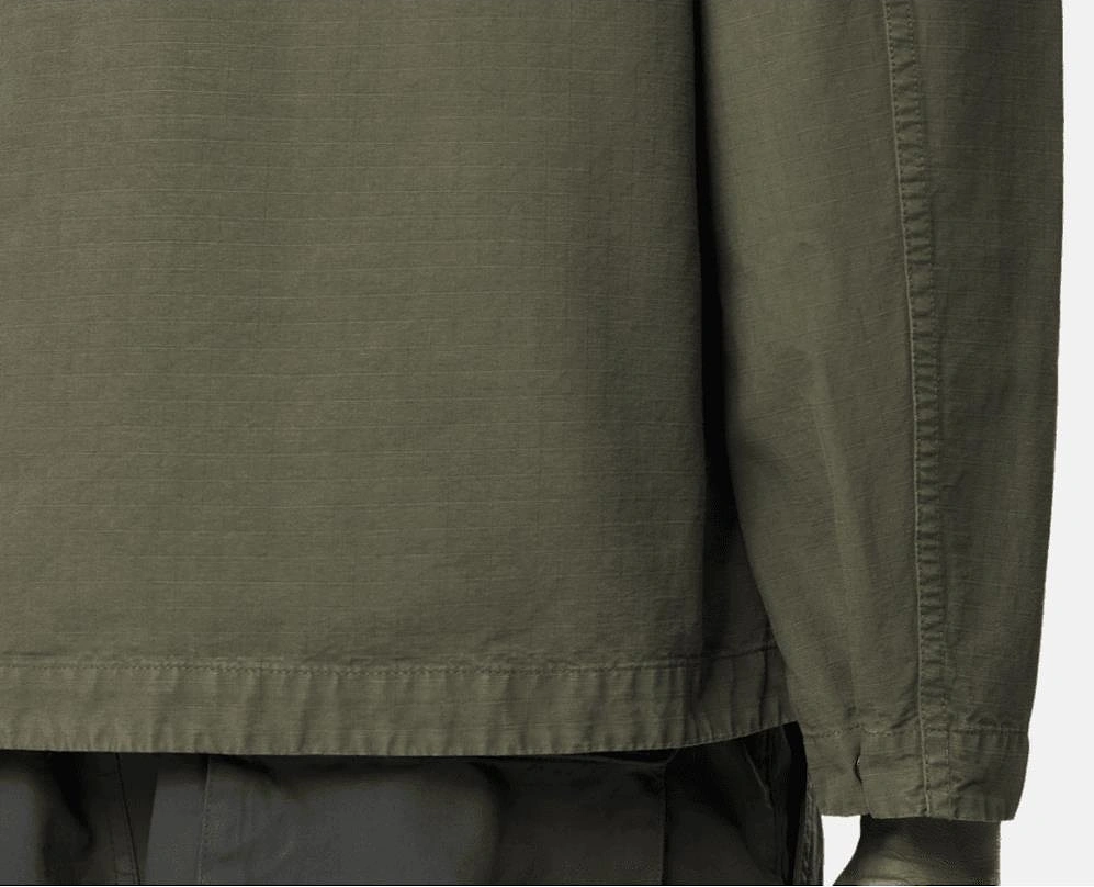 Ripstop Cotton Military Green Overshirt