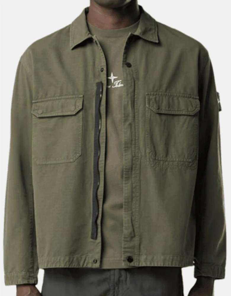 Ripstop Cotton Military Green Overshirt