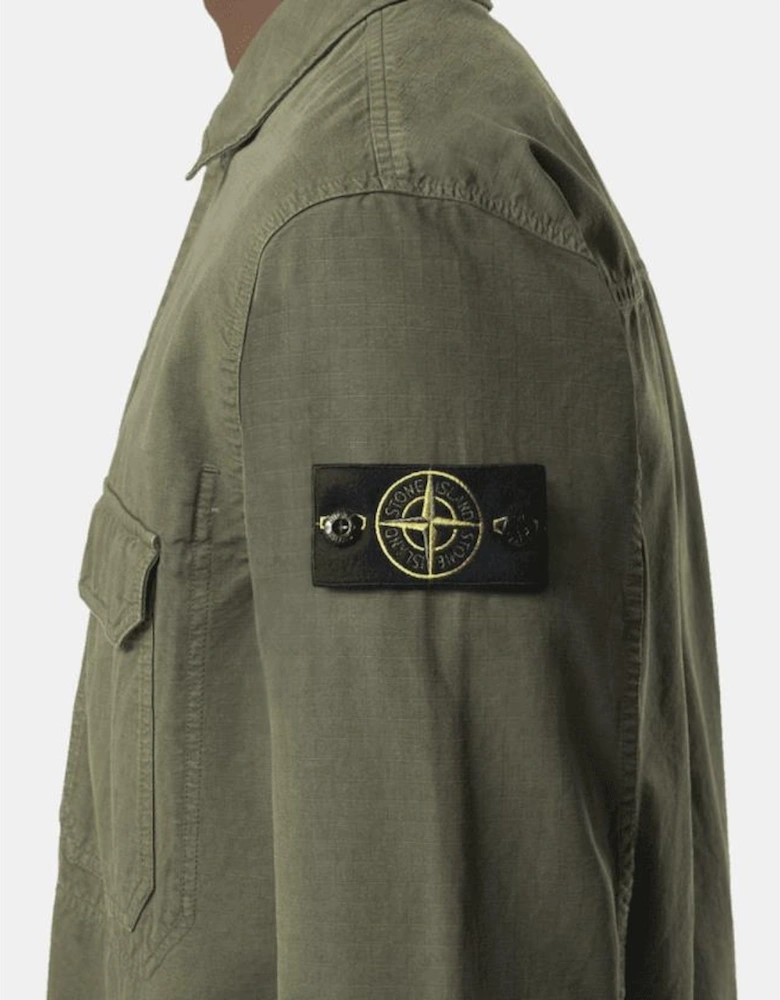 Ripstop Cotton Military Green Overshirt
