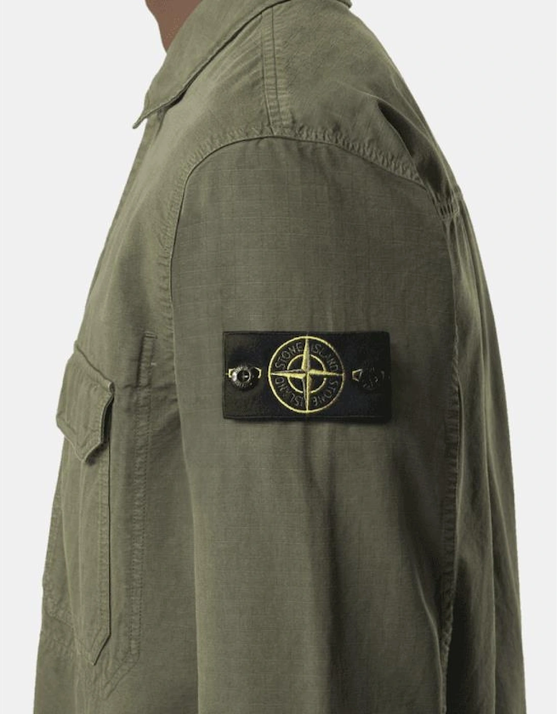 Ripstop Cotton Military Green Overshirt