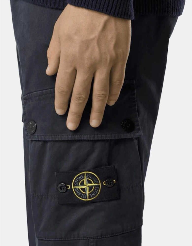 Slim Fit Stretch Organic Broken Twill Navy Cargo Pant