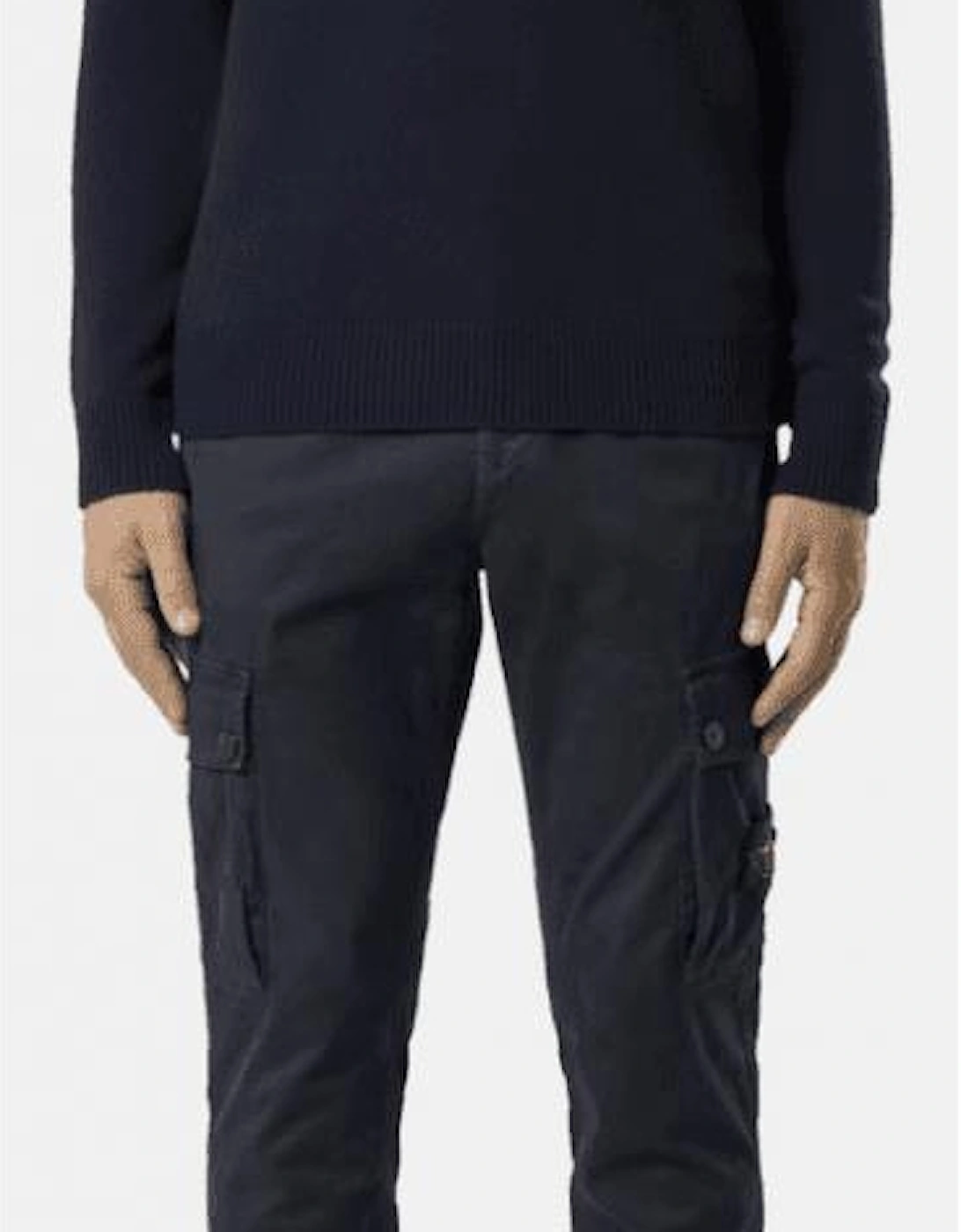 Slim Fit Stretch Organic Broken Twill Navy Cargo Pant