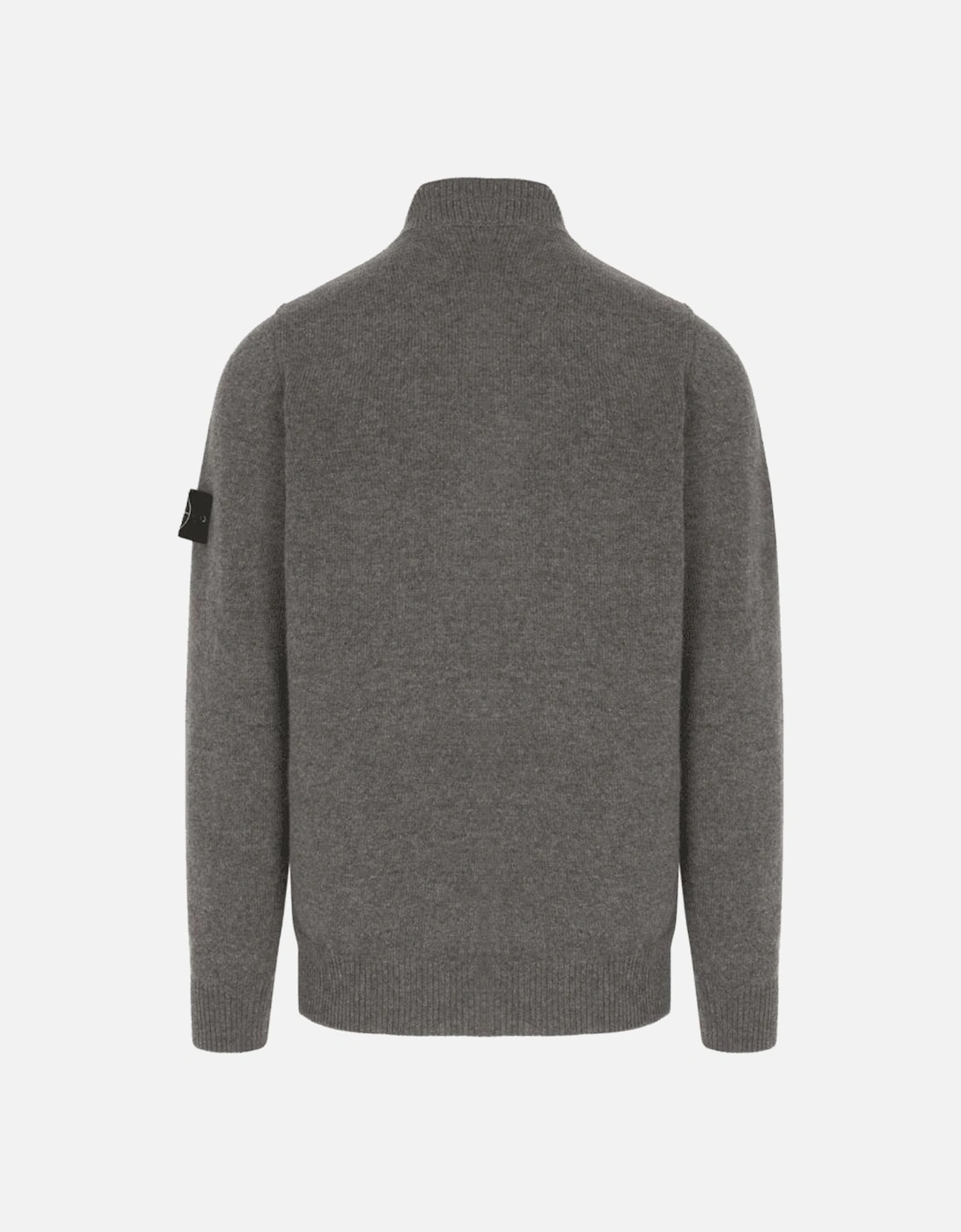 Half Zip Lambswool Grey Knitwear Jumper