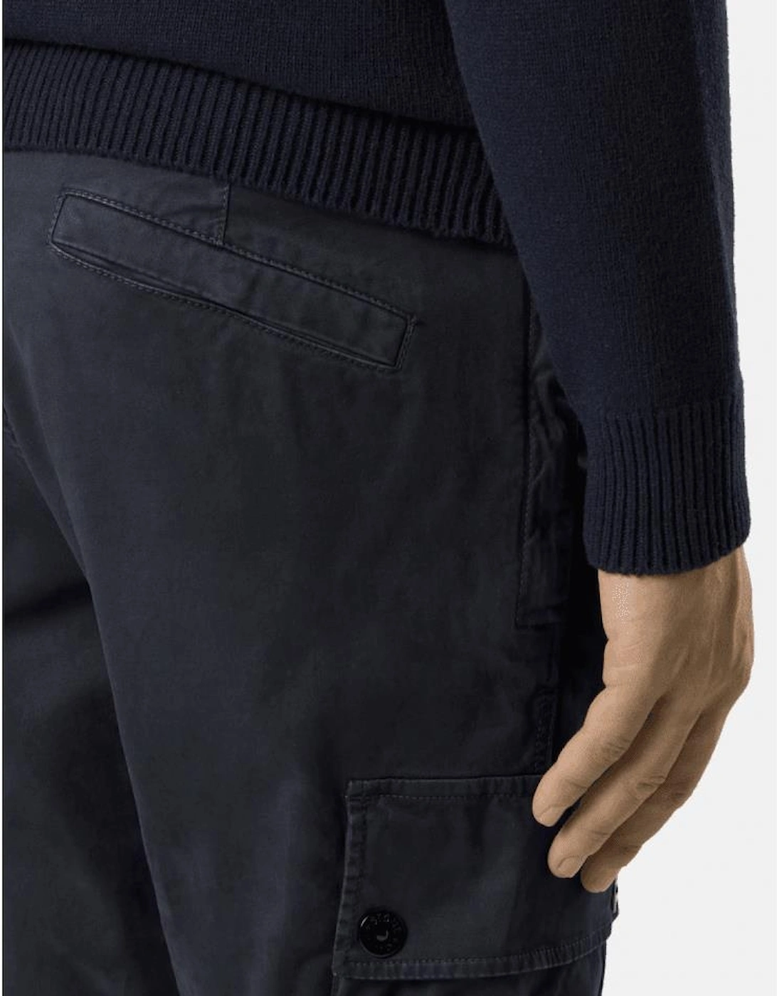 Slim Fit Stretch Organic Broken Twill Navy Cargo Pant