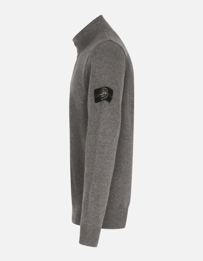 Half Zip Lambswool Grey Knitwear Jumper