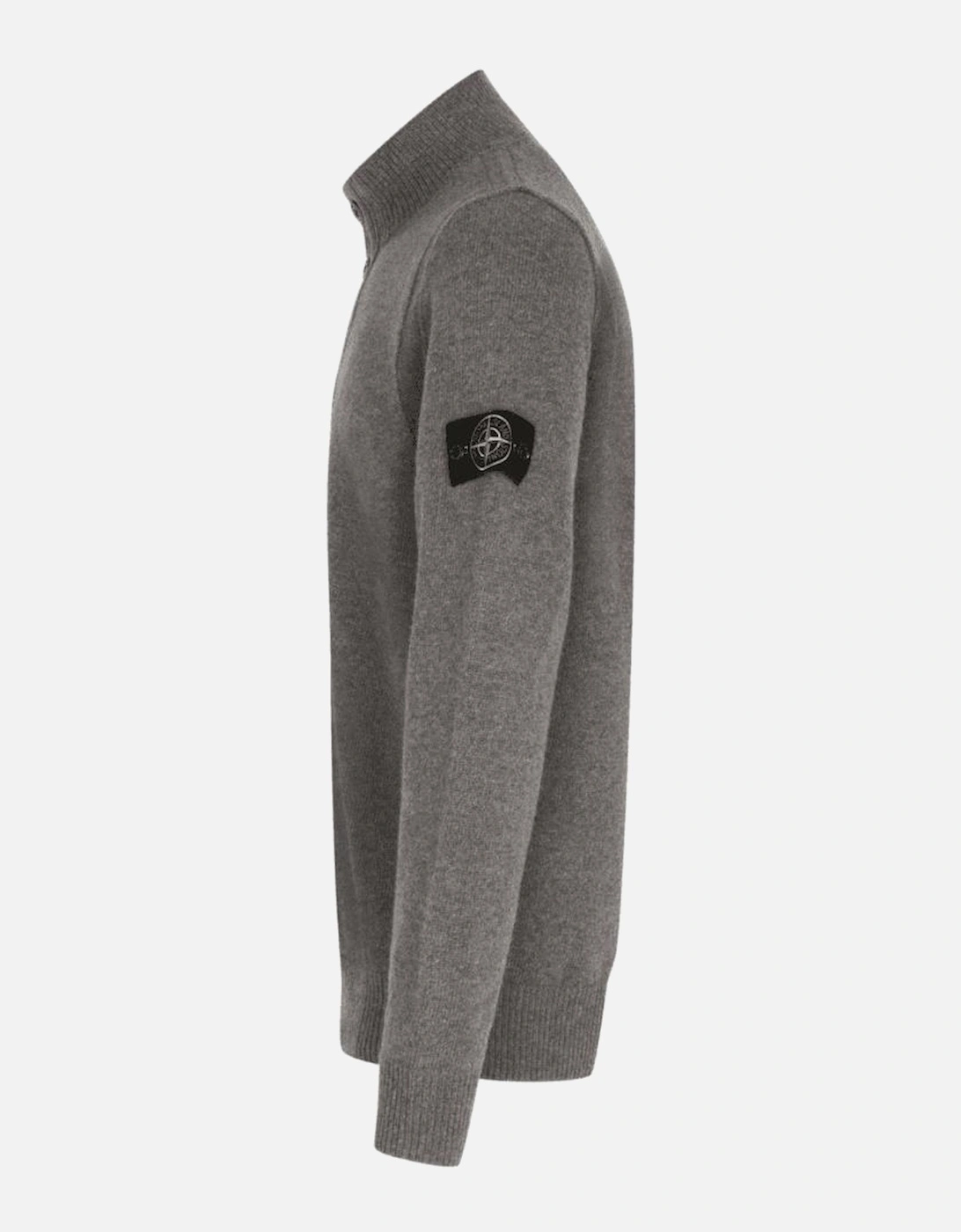 Half Zip Lambswool Grey Knitwear Jumper