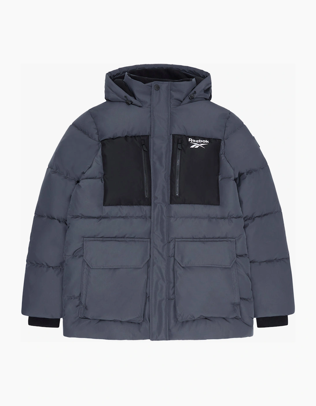 Reebok Men's Grey Rb1577 Puffer Parka Jacket - Charcoal  40/Regular L