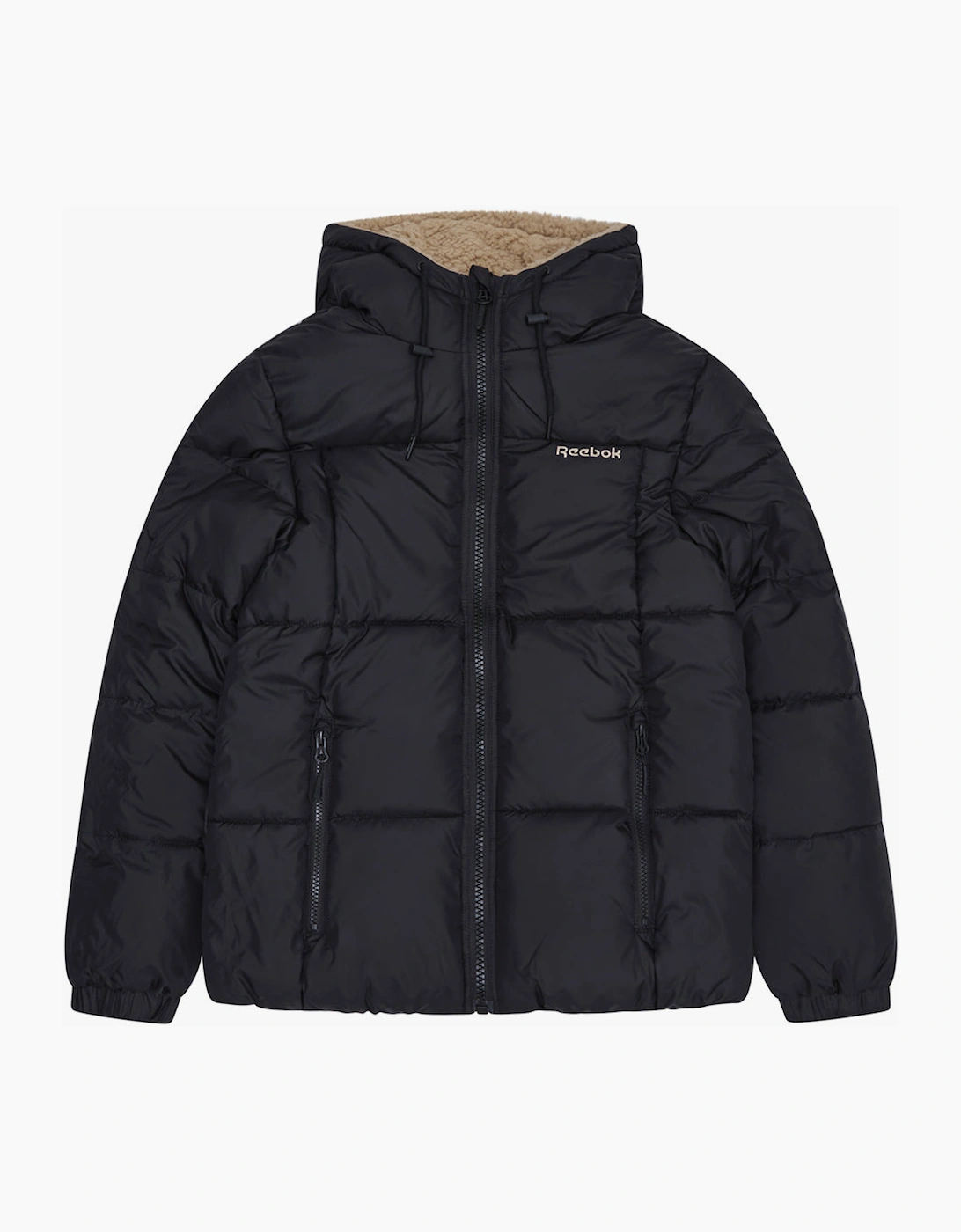 Reebok Women's Black Rb2103 Reversible Puffer Sherpa - Size: 12