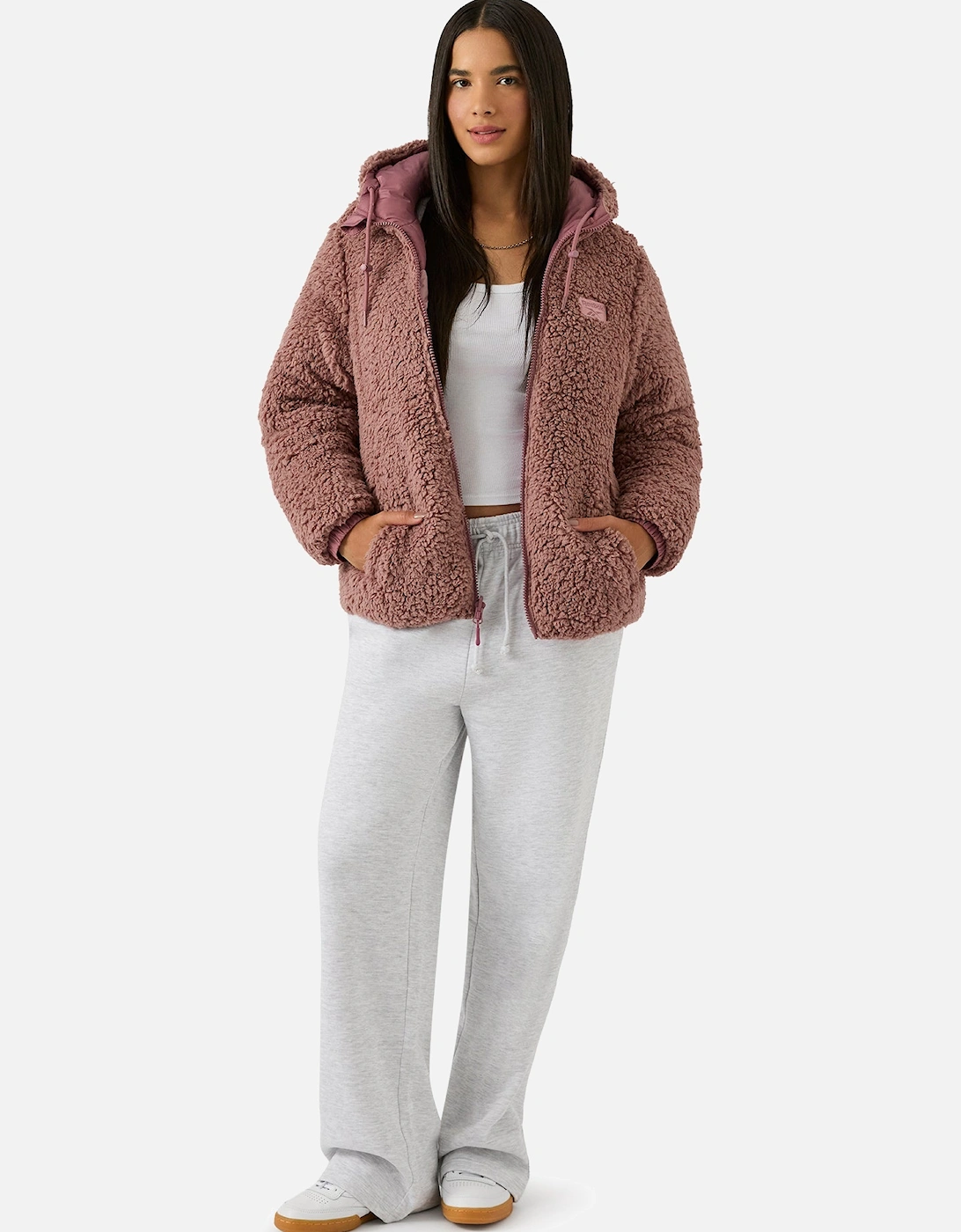 RB2103 Reversible Puffer Sherpa - Dusty Rose