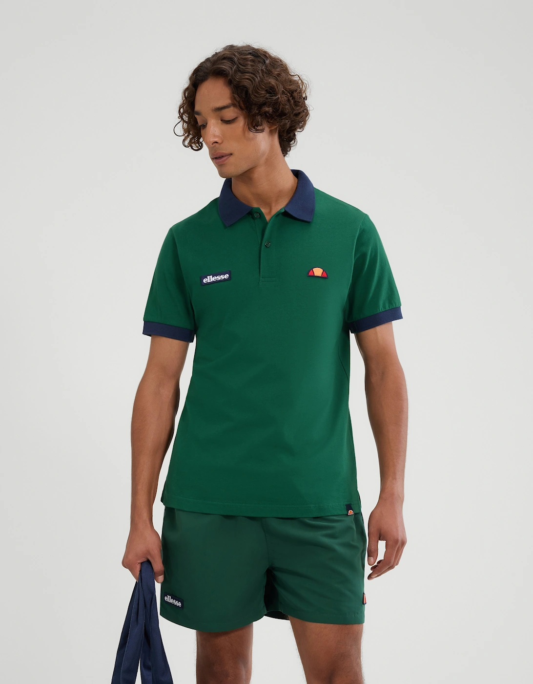 Ellesse Men's Green Lessepsia Polo - Dark /Navy  40 L