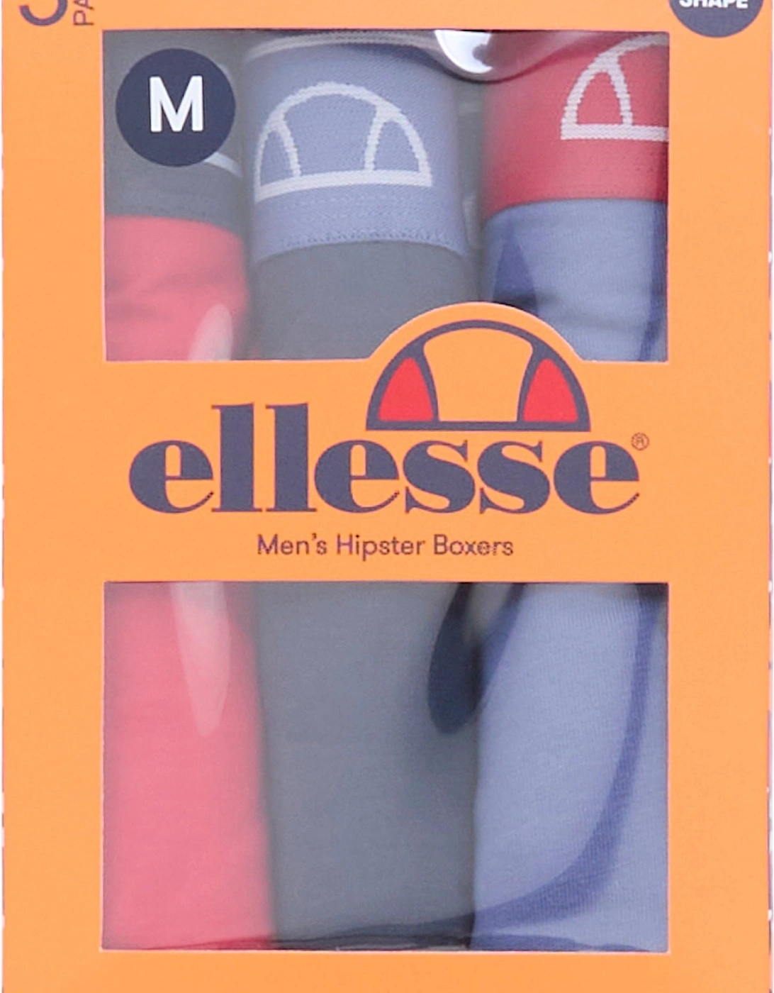 Ellesse Men's Red Navy Blue Muxel820 3 Pk Low Rise Trunk Boxers - Red/Navy/Blue - Size: 35/34/32