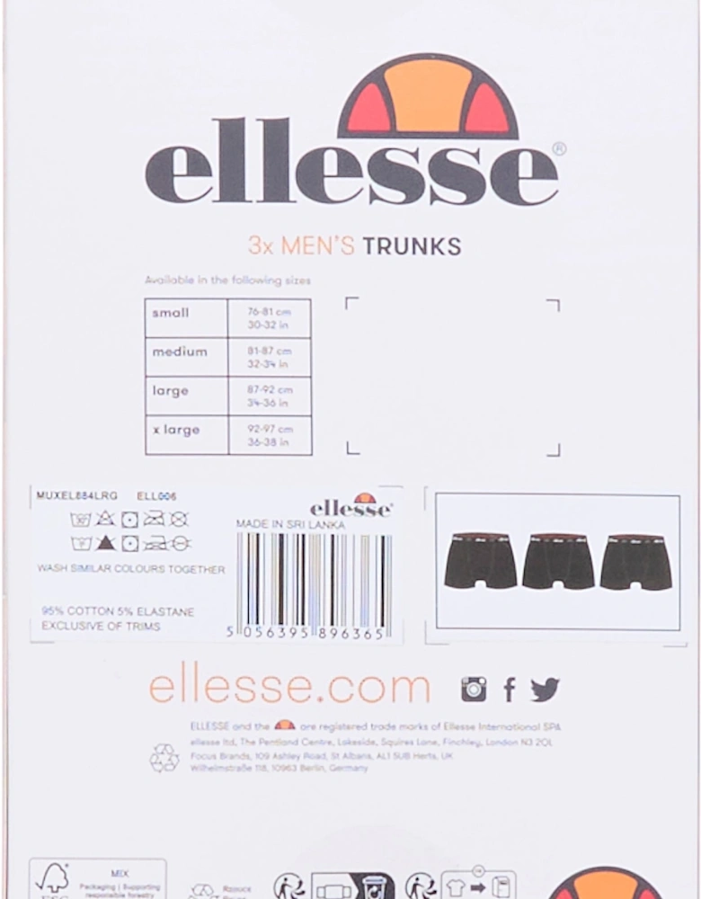 Muxel884 3 Pk Boxers Bold Stripe - Black