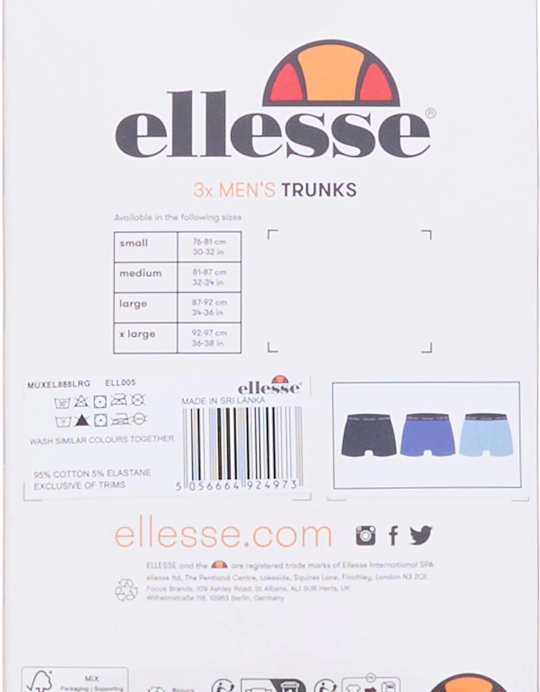 Muxel888 3 Pk Boxers - Navy/Blue/Light Blue