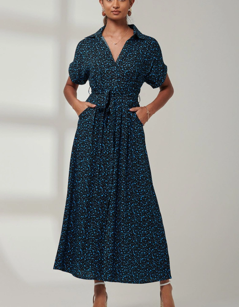 Drop Shoulder Shirt Maxi Dress