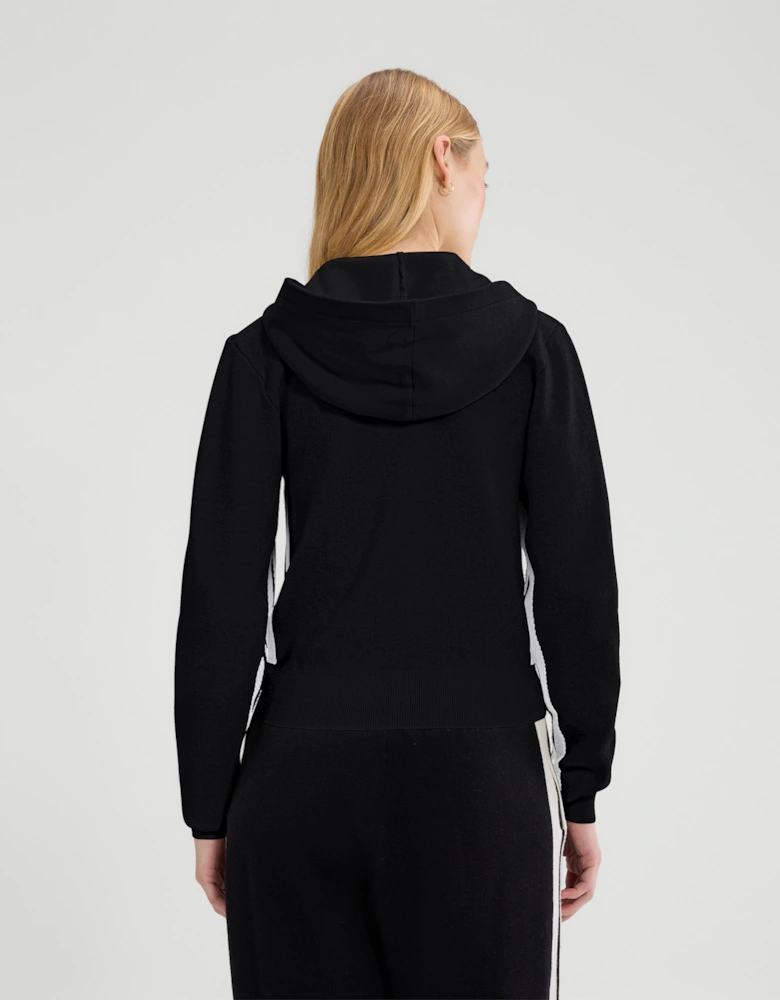 Laneisa Knitted FZ Hoodie - Black