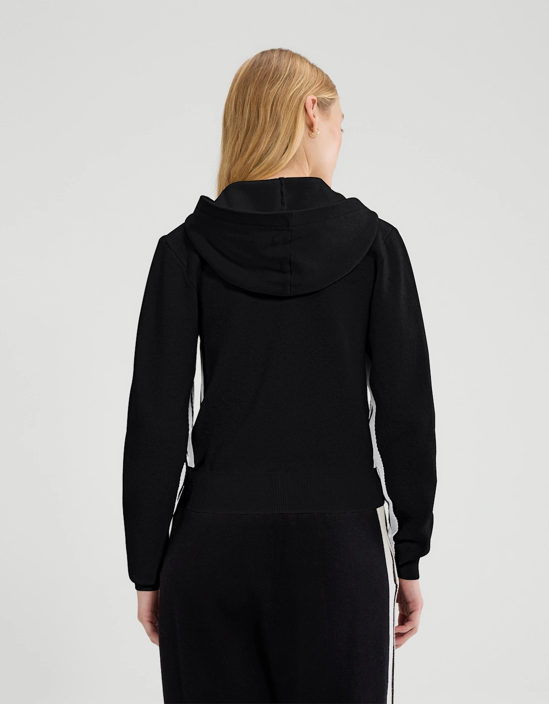 Laneisa Knitted FZ Hoodie - Black